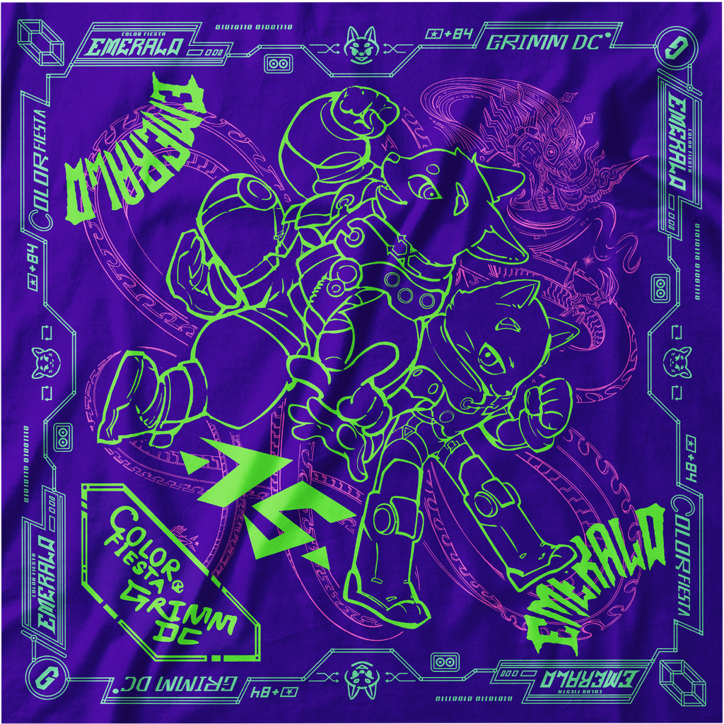 Color Fiesta x Grimm DC // Khăn lụa cao cấp 70x70cm