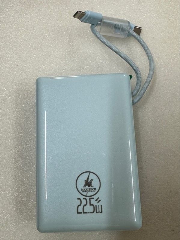 Pin Dự Phòng 20000mAh - Maxitech (MXT) MA - P03 - Sạc Nhanh 22.5W - Trắng/ Xanh