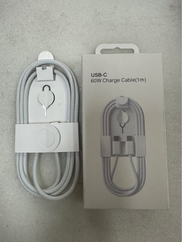 Cáp Sạc Iphone - 16 / 16 Pro Max / 17 Pro Max - C2C - 60W Cáp Dù Box (1m) - Zin