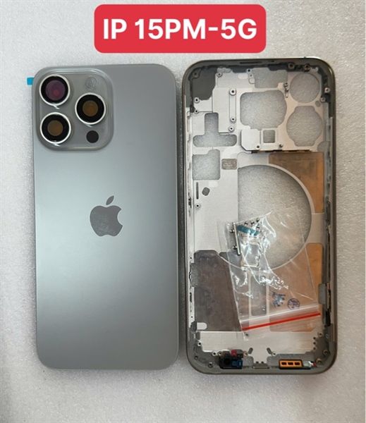 Vỏ Bộ Iphone 15 Pro Max 5G - Zin ( Full PK ) - Xám Titan (kg ks)