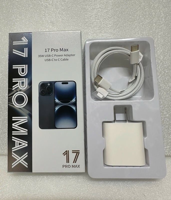 Sạc Bộ C2C : Iphone 17 Pro Max 35W - C to C / IP 17PM - Cáp Dù + Chân Dẹt (sl10-1/20-2/50-4)