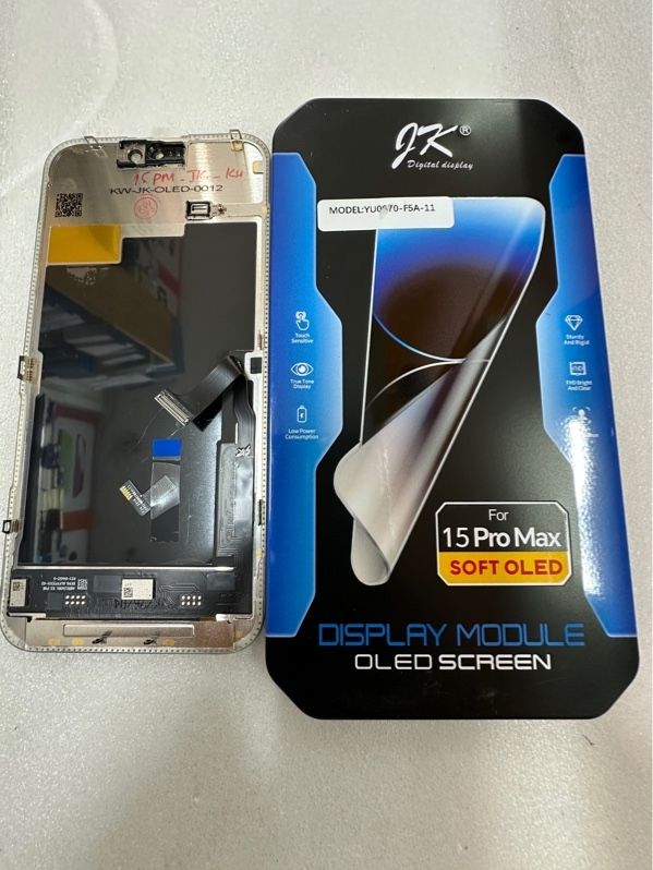 Màn Hình Iphone 15 Pro Max - JK / Oled Phôi Dẻo / 120Hz ( sàn được ic )