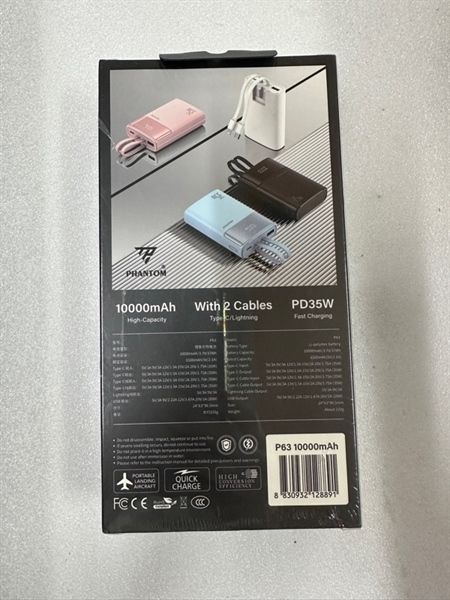 Pin Dự Phòng PHANTOM P63 Sạc Nhanh 35W Kèm Dây - 10000mAh