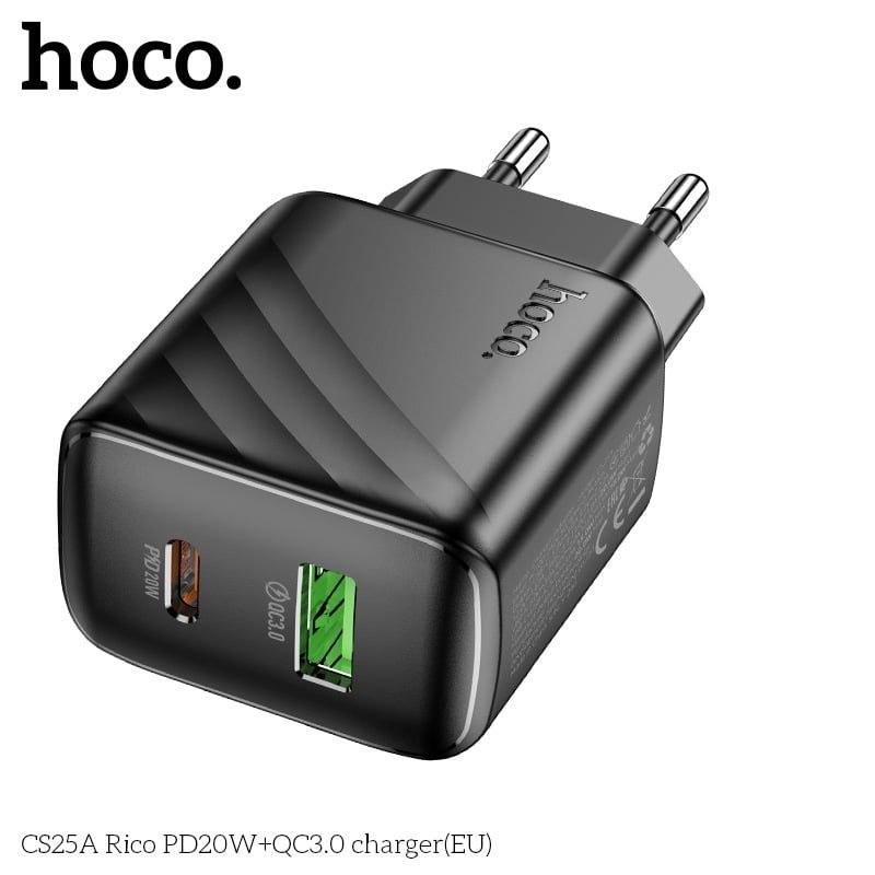 Cóc Sạc Nhanh - Hoco CS25A - PD20W (1 cổng USB + Type C)