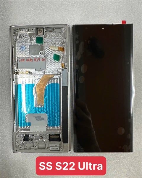 Màn Hình Samsung S22 Ultra - 2ic/Oled - Khung - Phôi To (cong) - Bạc
