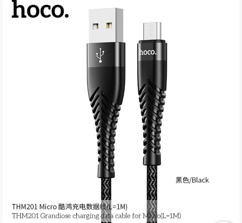 Cáp Sạc USB.MICRO - Hoco THM201 - dù 1m (sl20-1/30-2/50-3)