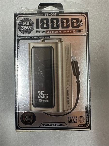 Pin Dự Phòng WEKOME WP - 72 - Sạc Siêu Nhanh 35W - 10000mAh (kèm dây rút gọn)