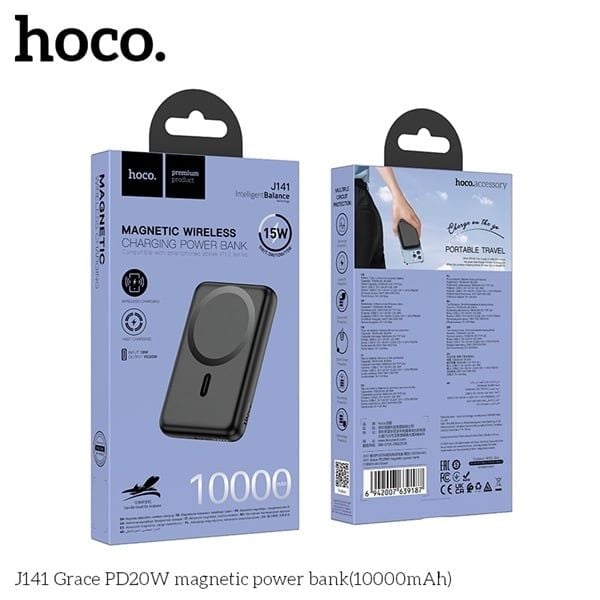 Pin Dự Phòng Hoco J141/ Sạc Không Dây - Sạc Nhanh 14W - 10000mAh