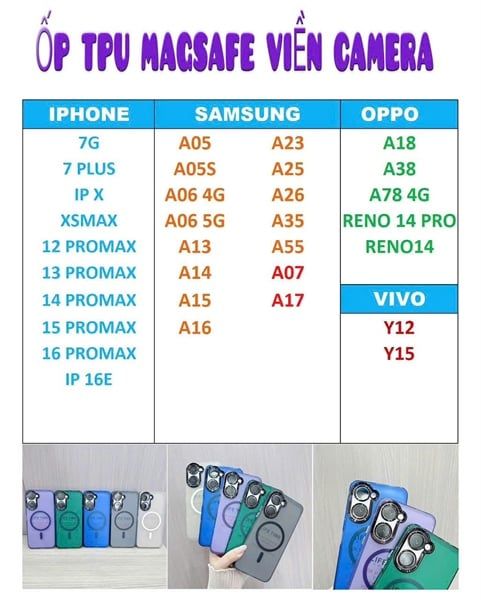 Ốp Lưng TPU magsage viền camera ( lưng cứng, viền mềm)