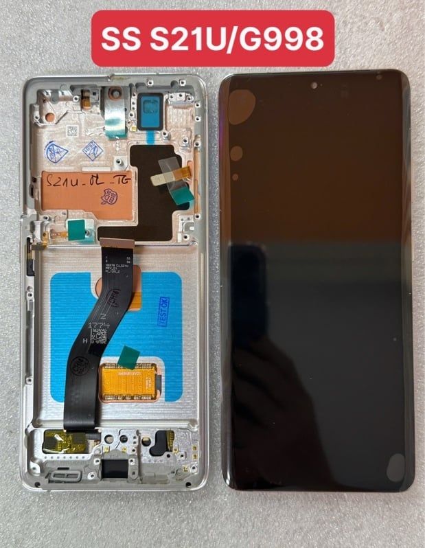 Màn Hình Samsung S21 Ultra / G998 - 2ic/ OLED- Khung- Phôi To - Trắng