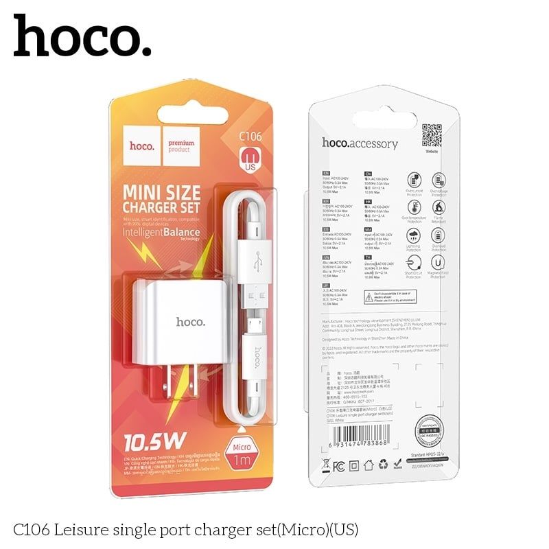 Sạc Bộ Hoco C106 - Micro / USB.MIC (sl5-2/10-3/20-5)