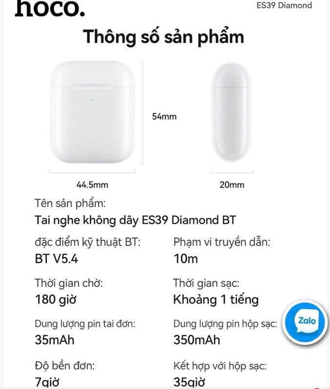 Tai Nghe Bluetooth Hoco ES39 Diamond - Pin 7H