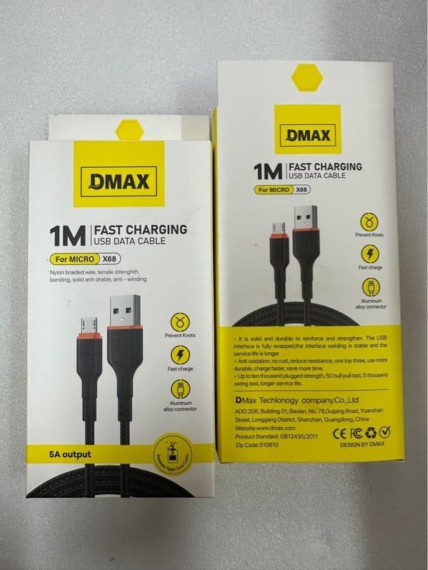 Cáp Sạc Dmax X68 - USB.Micro - 5A - dù 1m (sl10-1/20-2/30-3)
