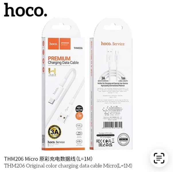 Cáp Sạc USB.MICRO - Hoco THM206 - Dù 1m