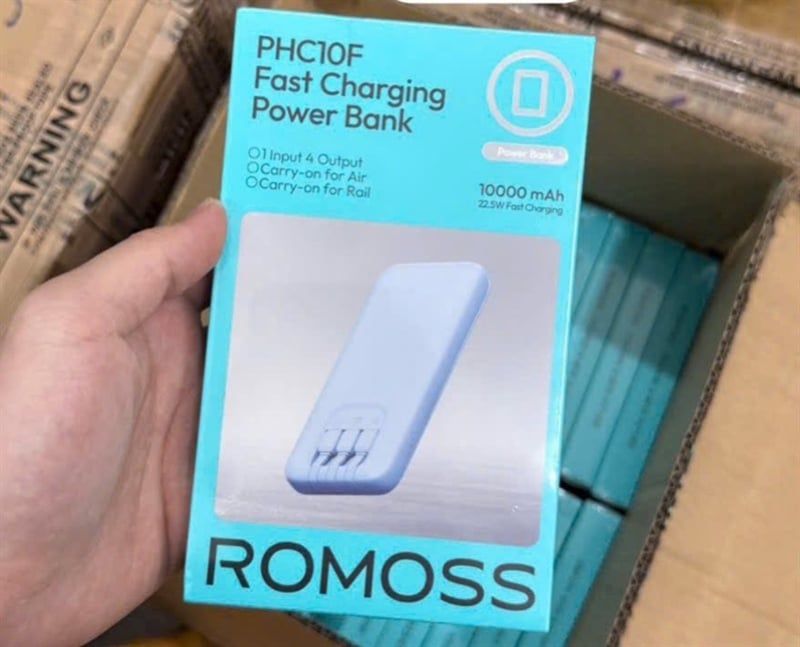 Pin Dự Phòng 10000mAh - ROMOSS - Kèm 3 Dây