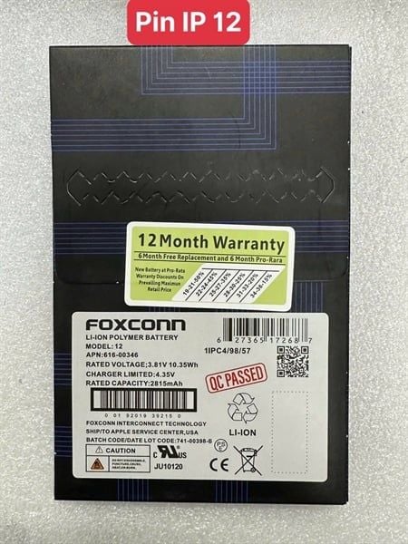 Pin Iphone - Chạy Chuẩn Đoán - 12 - Foxconn - 2815mAh