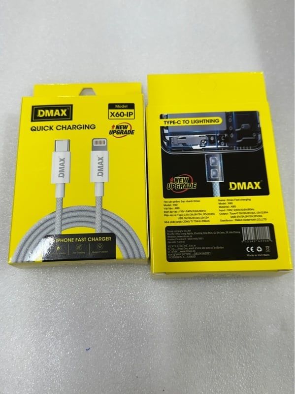Cáp Sạc Dmax X60 - C.IP/ C.Lightning - dù 1m (sl10-1/20-3/30-4)