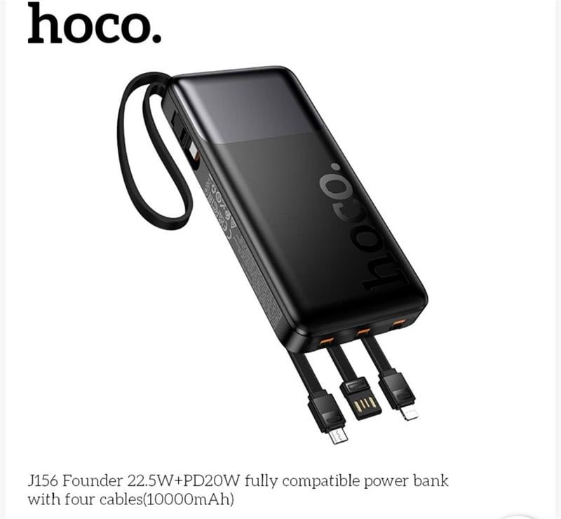 Pin Dự Phòng 10000mAh - Hoco J156 - Kèm 3 Dây