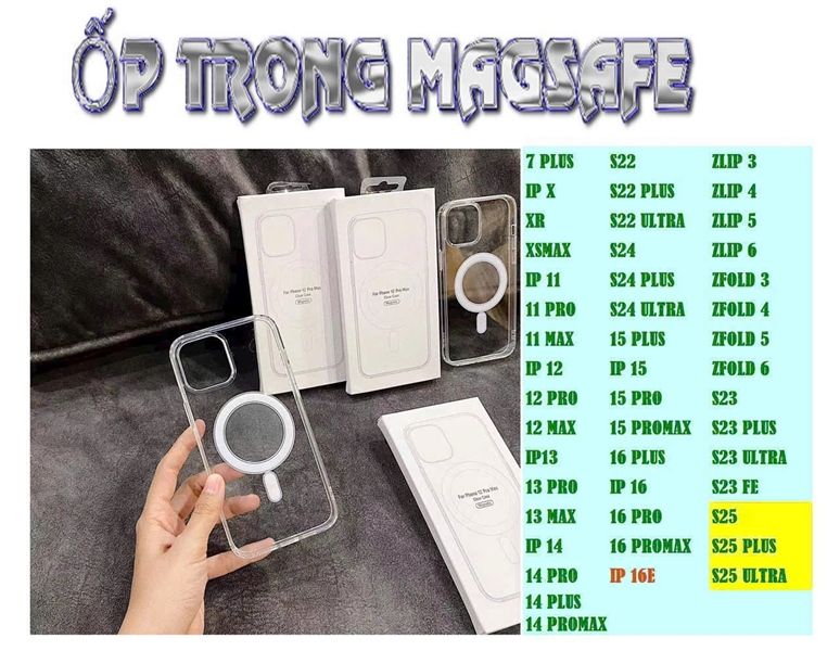 Ốp Trong Sạc Không Dây (Magsafe)- Lưng Cứng, Viền Mềm (sl20-1/50-2)