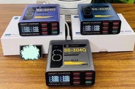 Bộ Sạc Nhiều Cổng: Sunshine SS - 304Q/ 6 Cổng USB + Màn Hình Báo Dòng