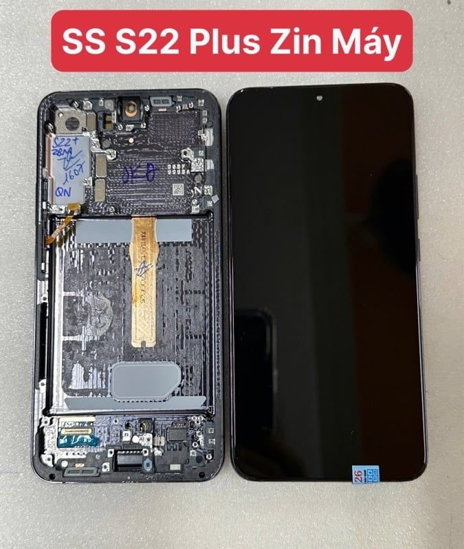 Màn Hình Samsung S22 Plus / S906 - Zin Bóc Máy - Khung Đen ( Amoled ) (mèo nhẹ)(1c xước khung)