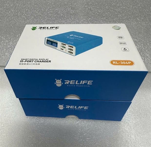 Bộ Sạc Relife RL - 304P - 6 Cổng - led hiển thị + Sạc Không Dây