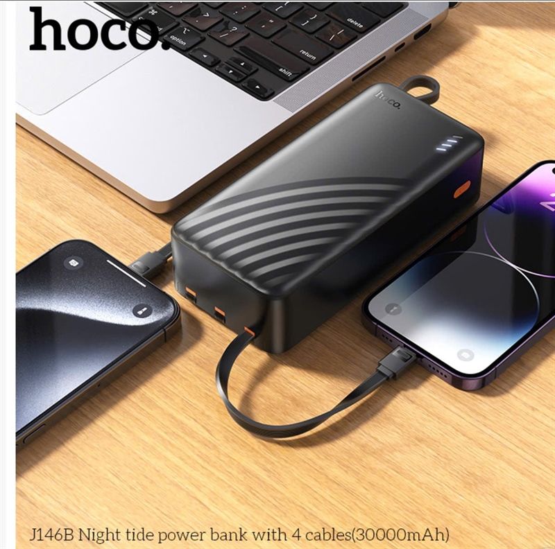 Pin Dự Phòng 30000mAh - Hoco J146B - Kèm 3 Dây
