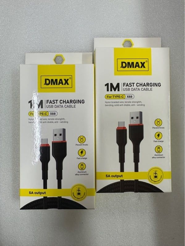 Cáp Sạc Dmax X68 - USB.C - 5A - dù 1m (sl10-1/20-2/30-3)