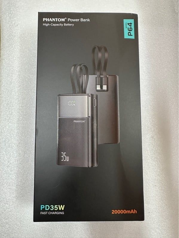 Pin Dự Phòng 20000mAh - PHANTOM P64 Sạc Nhanh 35W - mini - Kèm Dây