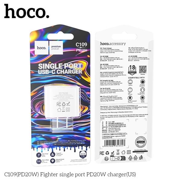 Cóc Sạc Hoco - C109 20W - Sạc Nhanh Cổng C