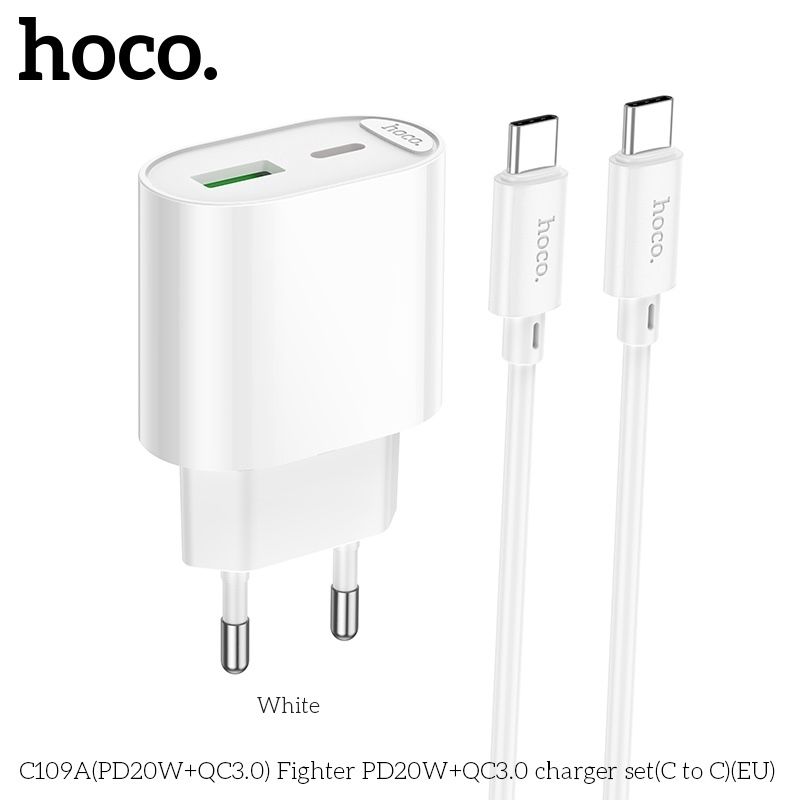 Sạc Bộ C2C : Hoco C109A - Sạc Nhanh PD20W + QC3.0 - C to C (sl10-1/20-2/50-3)
