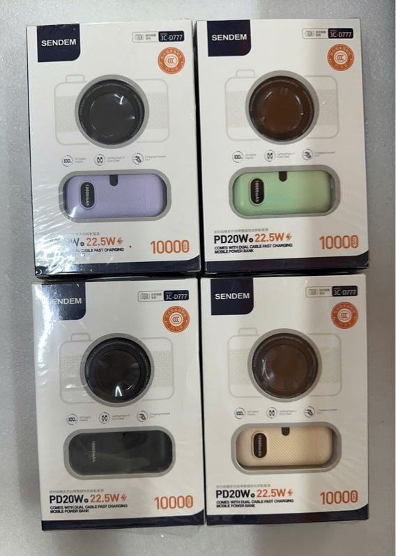 Pin Dự Phòng SENDEM 3C - D777 - 10000mAh - Sạc Nhanh PD22.5W - Kèm Dây