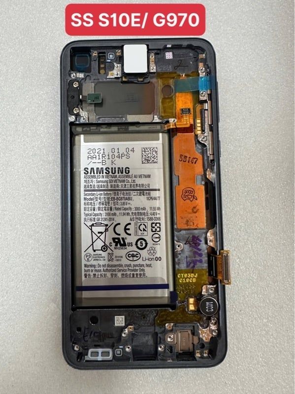 Màn Hình Samsung S10E / G970 Zin Hãng - Khung - Đen