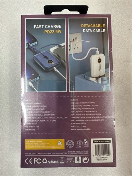 Pin Dự Phòng PHANTOM P37 - Sạc Nhanh 22.5W - 10000mAh (mini size)