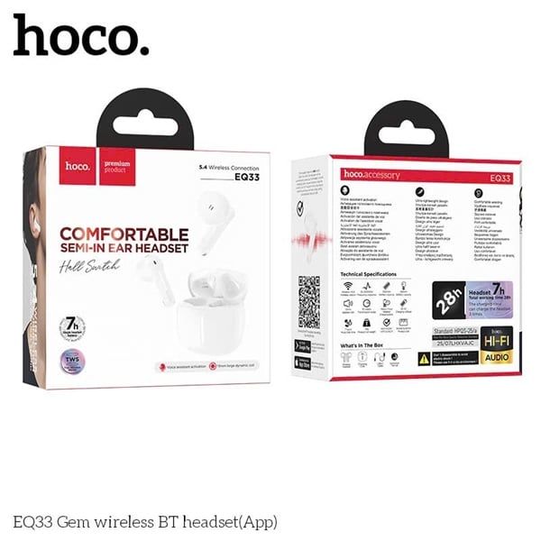 Tai Nghe Airpod - Hoco EQ33 (7h) Trắng/ Đen