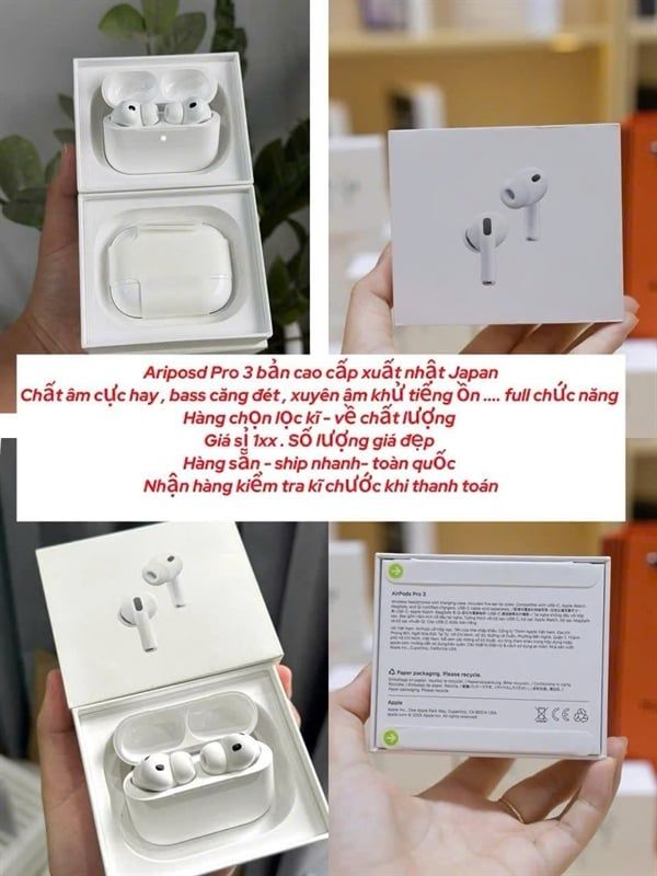 Tai Nghe Airpods Pro 3 - Hổ Vằn - Loại 1 - ANC Chống Ồn (pin 4-5h) (sl5-1/10-2/20-5/50-10)