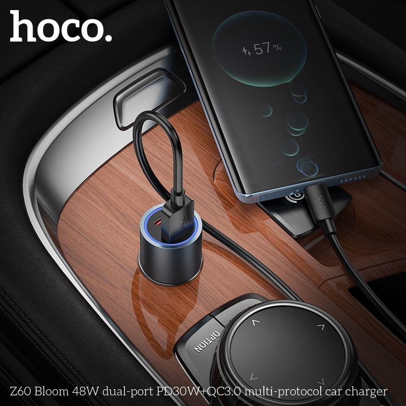 Cóc Sạc Xe Ô Tô - Hoco Z60 - 48W ( SL5-2/10-4)