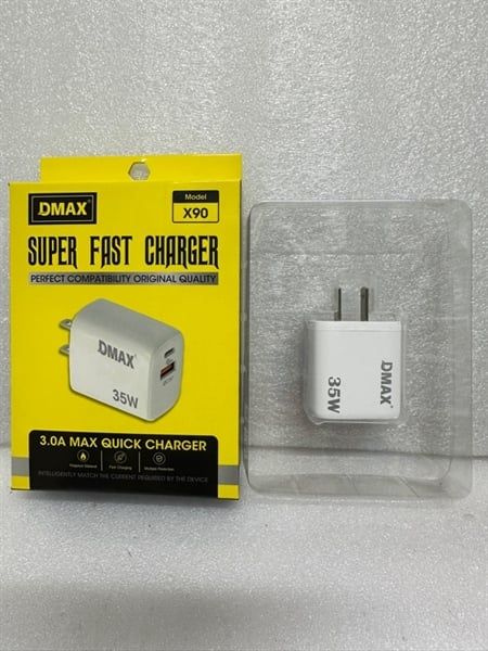 Cóc Sạc Nhanh Dmax X90 35W - 2 Cổng - Type C / USB
