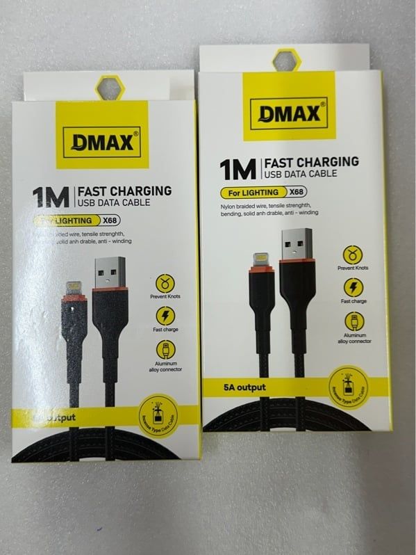 Cáp Sạc Dmax X68 - USB.IP/ USB.Lightning - 5A - dù 1m (sl10-1/20-2/30-3)