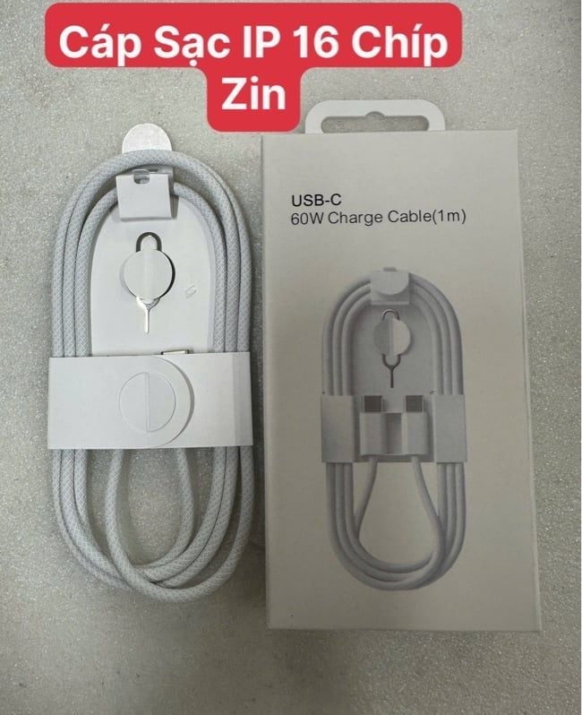 Cáp Sạc Iphone - 16 / 16 Pro Max / 17 Pro Max - C2C - 60W Cáp Dù Box (1m) - Zin