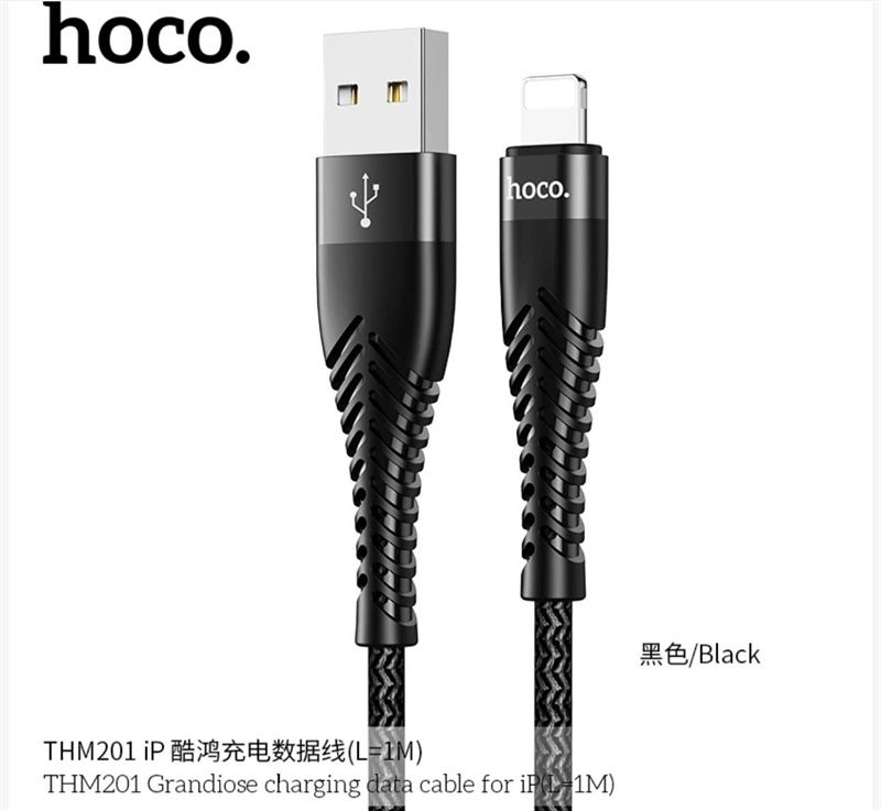Cáp Sạc USB.IPHONE - Hoco THM201 - dù 1m (sl20-1/30-2/50-3)