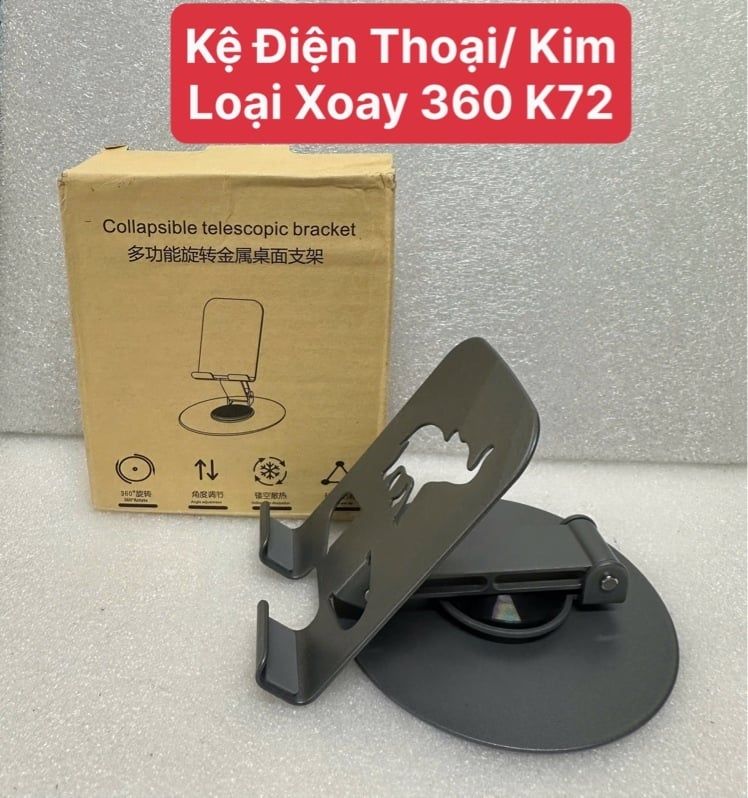 Giá Đỡ Điện Thoại / Ipad Kim Loại Nhôm Xoay 360 Độ - K72