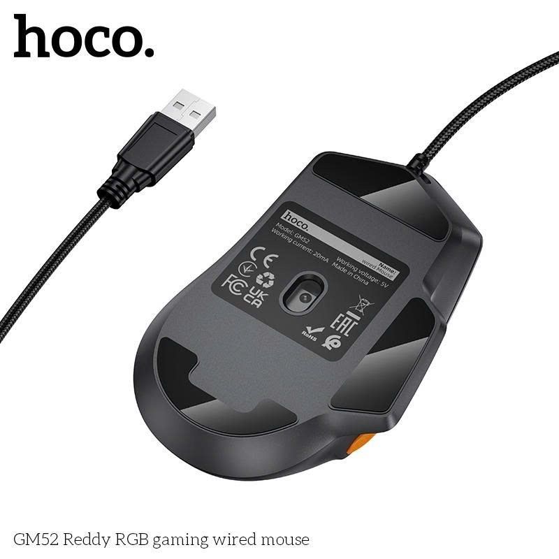 Chuột Có Dây - Hoco GM52 - Đen Xám