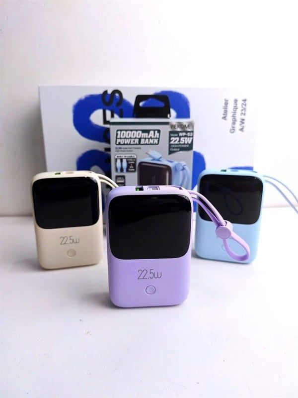 Pin Dự Phòng WEKOME WP - 53 - Sạc Nhanh 22.5W- 10000mAh - mini - kèm dây