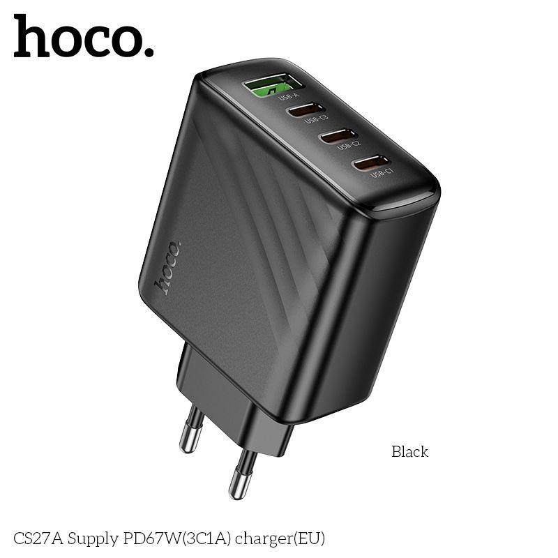 Cóc Sạc Nhanh 4 Cổng - Hoco CS27A - PD67W (1 cổng USB + 3 cổng Type C)