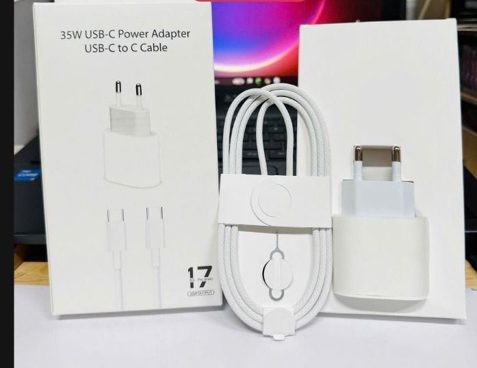Sạc Bộ C2C : Iphone 17 Pro Max 35W - C to C / IP 17PM - Cáp Dù + Chân Tròn (sl10-1/20-2/50-4)
