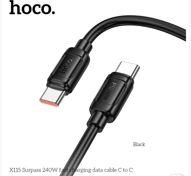 Cáp Sạc Nhanh C2C - Hoco X115 - PD240W - 1m (sl20-1/30-2/50-3)