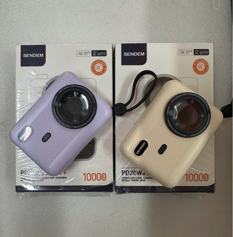 Pin Dự Phòng SENDEM 3C - D777 - 10000mAh - Sạc Nhanh PD22.5W - Kèm Dây