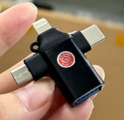Cáp OTG - USB 4 trong 1 / JH - 0519 - Cổng chuyển dữ liệu: USB - Micro , USB - type C , USB - Lightning (sl 10-1/20-2)