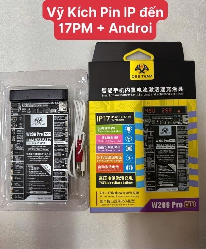 Vỹ Kích Pin W209 Pro V11 (IP 11 - 17 PM / Samsung / Oppo / Xiaomi / Vivo )